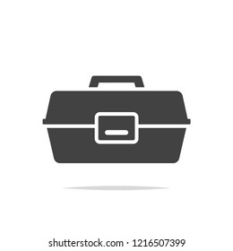 Fishing tackle box icon vector