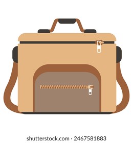 Fishing tackle box vector cartoon illustration isolated on a white background.