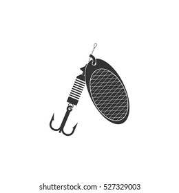 Fishing tackle icon flat. Illustration isolated vector sign symbol