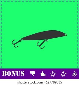 Fishing tackle icon flat. Simple vector symbol and bonus icon