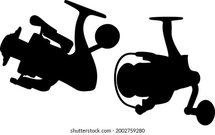 Fishing tackle for fishing in a set. Vector image.