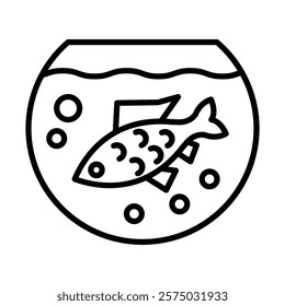 fishing tank Vector Line Icon Design