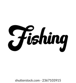 fishing text on white background.