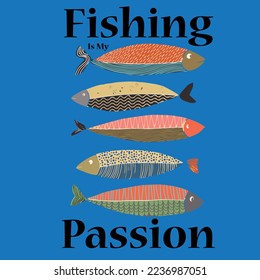 Fishing Theme T-shirt Design Template