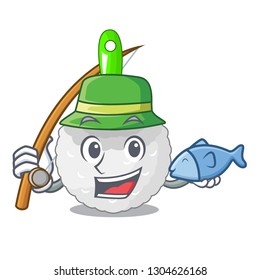 Fishing toilet brush isolated in a cartoon