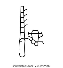 fishing tool line icon vector. fishing tool sign. isolated contour symbol black illustration