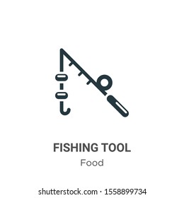 Fishing tool vector icon on white background. Flat vector fishing tool icon symbol sign from modern food collection for mobile concept and web apps design.