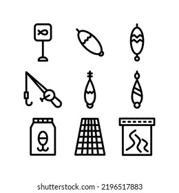 fishing tools icon or logo isolated sign symbol vector illustration - Collection of high quality black style vector icons
