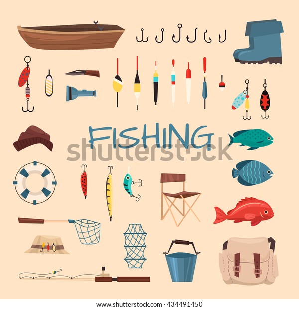 Fishing Tools Illustration Fishing Hook Vector Stock Vector (Royalty ...