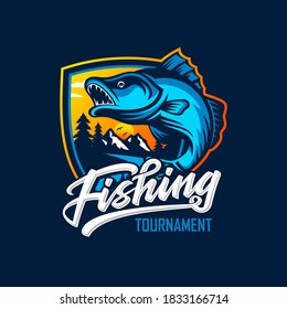 Fishing Tournament Logo Design Illustration Stock Vector (Royalty Free ...