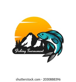 Fishing Tournament Logo Design Vector