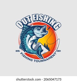 Fishing Tournament Logo Vector  Template 