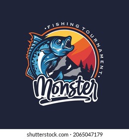 Fishing Tournament Logo Vector  Template 