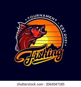 Fishing Tournament Logo Vector  Template 