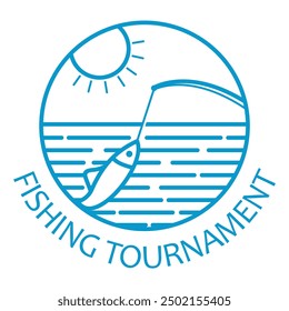 fishing tournament minimalist logo design