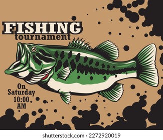 fishing tournament poster design vector illustration
