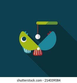 Fishing toy flat icon with long shadow,eps10