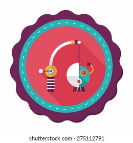 Fishing toy flat icon with long shadow,eps10