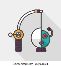 Fishing toy flat icon with long shadow,eps10