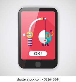 Fishing toy flat icon with long shadow,eps10