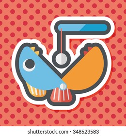 Fishing toy flat icon with long shadow,eps10