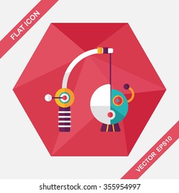 Fishing toy flat icon with long shadow,eps10