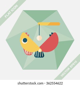 Fishing toy flat icon with long shadow,eps10