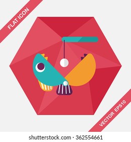 Fishing toy flat icon with long shadow,eps10