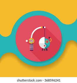 Fishing toy flat icon with long shadow,eps10