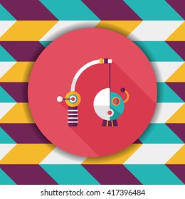 Fishing toy flat icon with long shadow,eps10