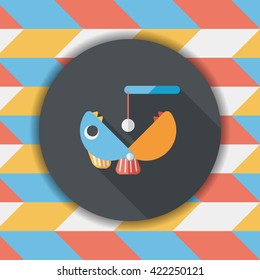 Fishing toy flat icon with long shadow,eps10