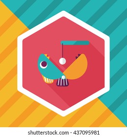 Fishing toy flat icon with long shadow,eps10