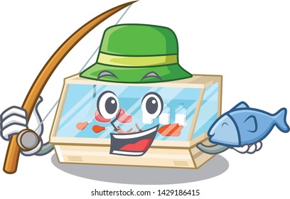 Fishing trade counter isolated in the character