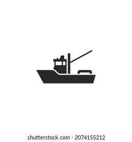 fishing trawler icon. water transport and fishery symbol. isolated vector image