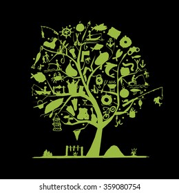 Fishing tree concept, sketch for your design