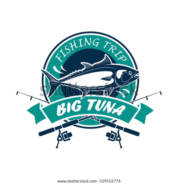 Download Fishing Trip Round Icon Big Tuna Stock Vector (Royalty Free) 529556776