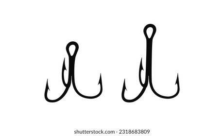 fishing triple hook silhouette, high quality vector