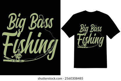 Fishing t-shirt design. Big bass fishing t-shirt design.  Bass fishing t-shirt design.