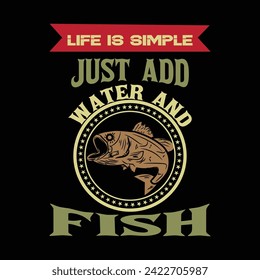Diseño de camisetas de pesca con negro 