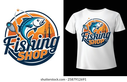 Fishing t-shirt design bundle, Fishing vintage t-shirt collection, vintage fishing t-shirt set graphic illustration, Fishing vector emblem