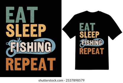 Fishing t-shirt design, Eat sleep fishing repeat t-shirt design