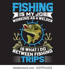 fishing t-shirt design, fishing elements, fish vector