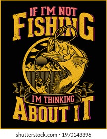 Fishing t-shirt design with fish and fishermen vector t-shirt design