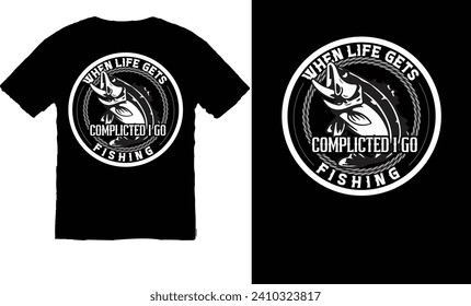 Fishing T-Shirt Design, Fish, Rod, Fishing Hok, Fish Design