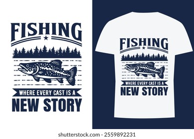 Fishing T-shirt Design, Fishing Printing T-shirt Design

