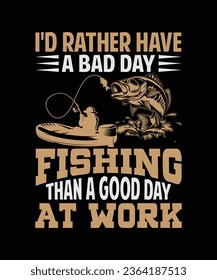 fishing t-shirt design, river, illustration, water, rod, vintage, typography, apparel, element, salmon,