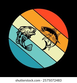 Fishing t-shirt design. Fishing silhouette vector. Fishing icon