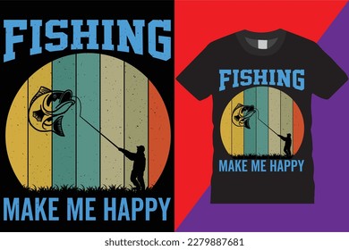 fishing t-shirt design template creative Typography graphic fisherman life simple Perfect Happiness Lover quote retro vintage summer fishy custom Weekend lake Jerk Tshirt Design For fishing Lover