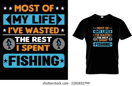 patrón de diseño de camisetas de pesca barra de pesca