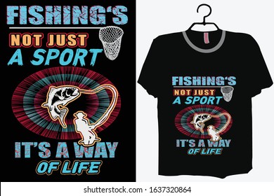 Fishing T-shirt Design Template Vector And Fishing T-Shirt Design, Fish vector illustration with black background.
